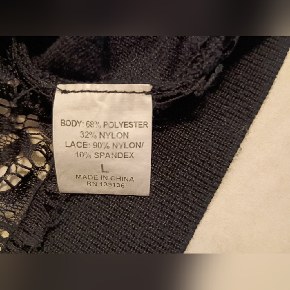Luxxe Lane Women's Elegant Black Lace Cardigan‎ Sz L - Picture 4 of 6